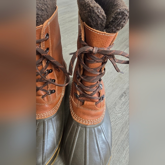 Mens LL Bean Brown Duck/Snow Boots Size 12 - Picture 4 of 13